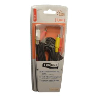 Cable RCA Vídeo TECCUS by VIVANCO T 9515 M-N 30208 5m, 3 RCA-3 RCA