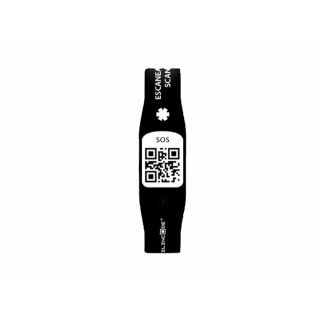 Pulsera QR SILINCODE SOS Color Negro, Tamaño M, 180 mm