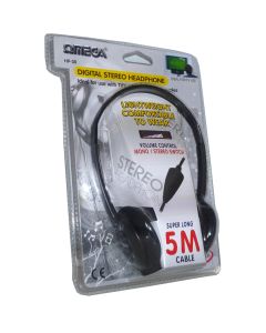 Auriculares OMEGA 10030 HP-30 Color Negro, para TV, Cable de 5m