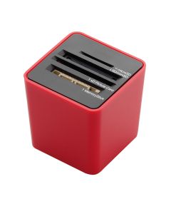 ELECOM Lector de tarjetas CUBE, Rojo