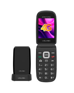 Volfen Astro Flip 4G negro - Teléfono móvil con tapa, teclas grandes, pantalla XXL