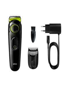 Recortadora de barba BRAUN BT3221/AU, 20 configuraciones de longitud 50 min de uso, negro