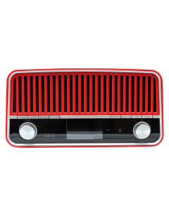OUTLET Radio Reloj Despertador AKAI APR500RD Rojo, Vintage, Bluetooth, Radio FM